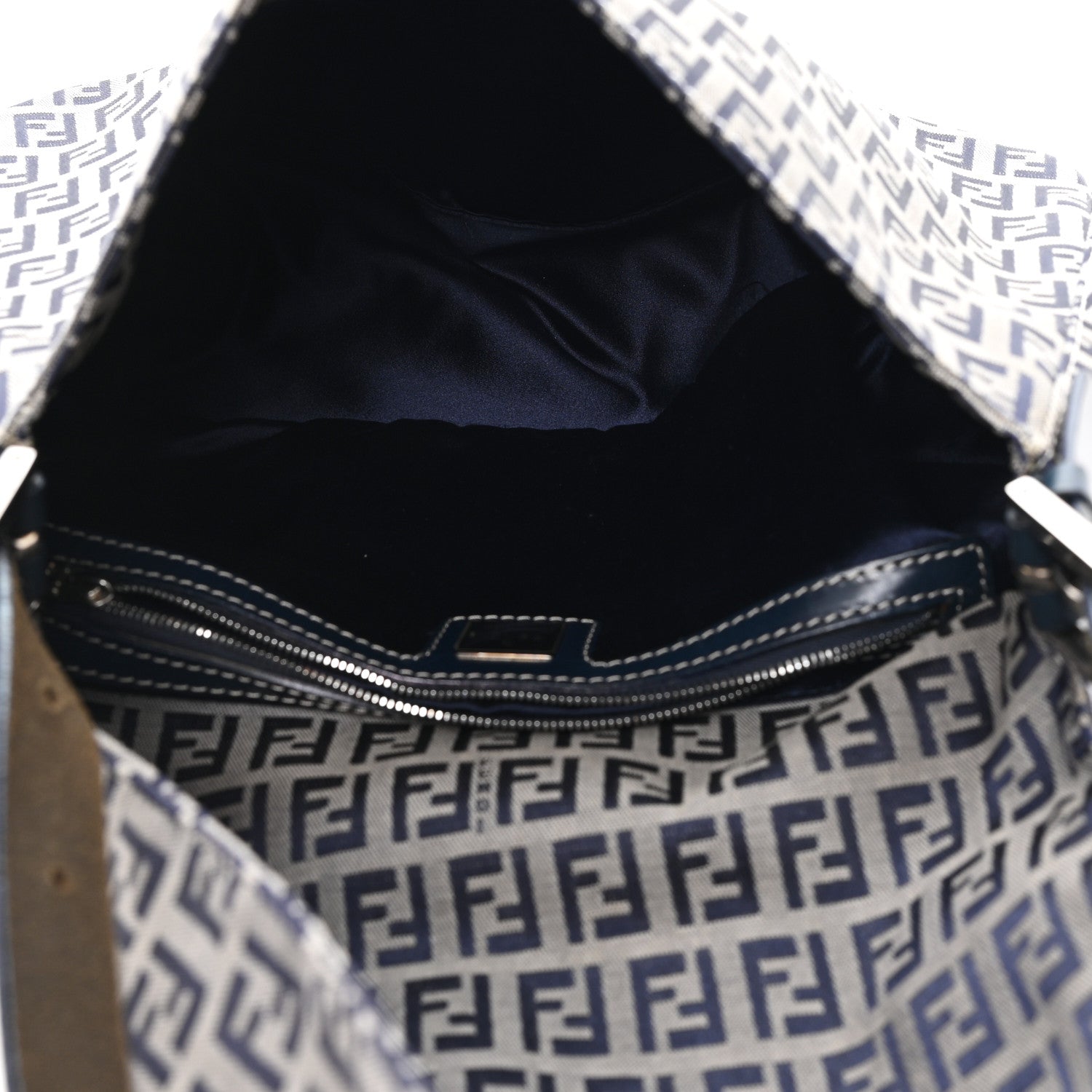Fendi Zucchino Mama Baguette Navy 5 of 10