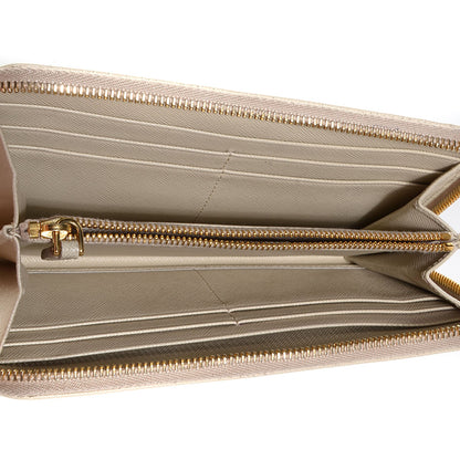 Prada Saffiano Metal Zip Around Wallet Cera 5 of 8