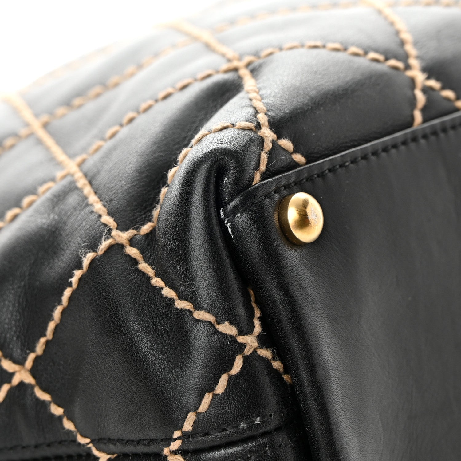 Chanel Calfskin Wild Stitch Large Tote Black 10 of 17