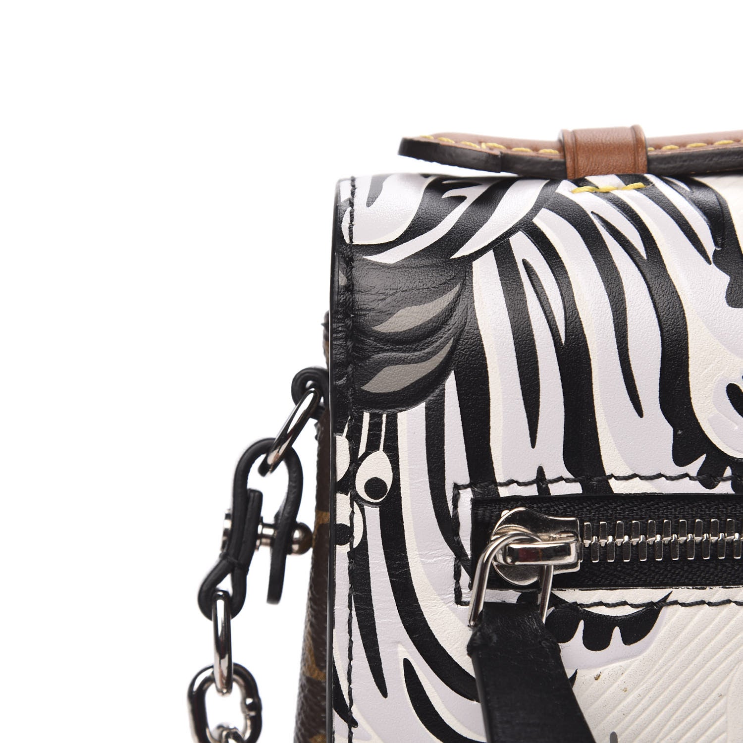 Louis Vuitton Epi Monogram Floral Pochette Metis Black White 8 of 11