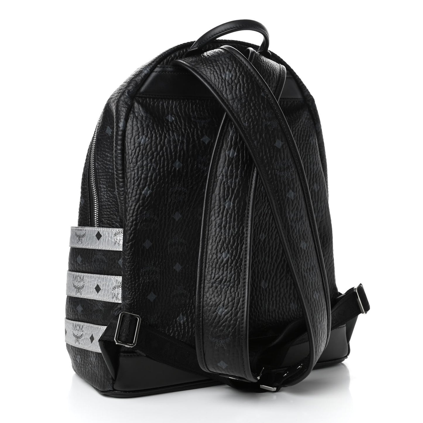 Metallic Visetos Striped Medium Stark Backpack Silver Black