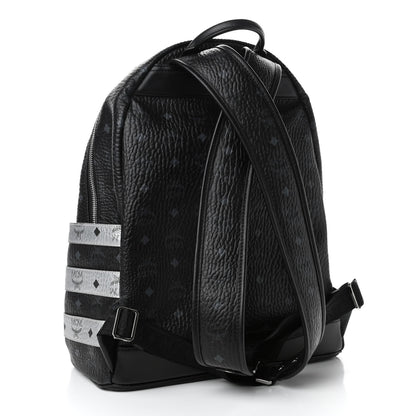 MCM Metallic Visetos Striped Medium Stark Backpack Silver Black 2 of 4