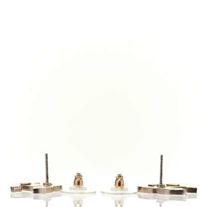 Chanel Enamel Striped CC Earrings Pink White Gold 3 of 4