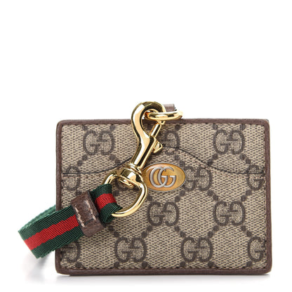 Gucci GG Supreme Monogram Ophidia ID Holder Beige Ebony New Acero 1 of 7