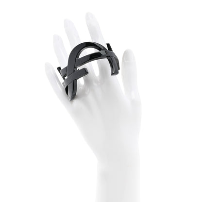 Saint Laurent Brass Monogram Medium Cuff Bracelet Black 2 of 4