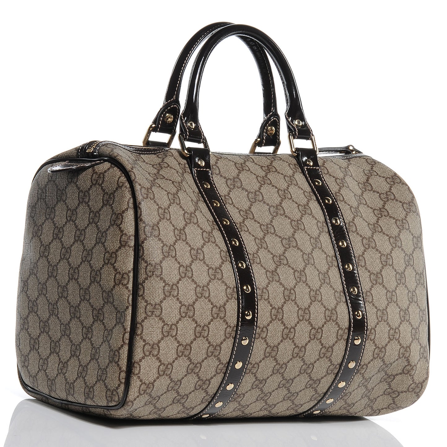 Monogram Guccissima Hearts Studded Medium Joy Boston Dark Brown