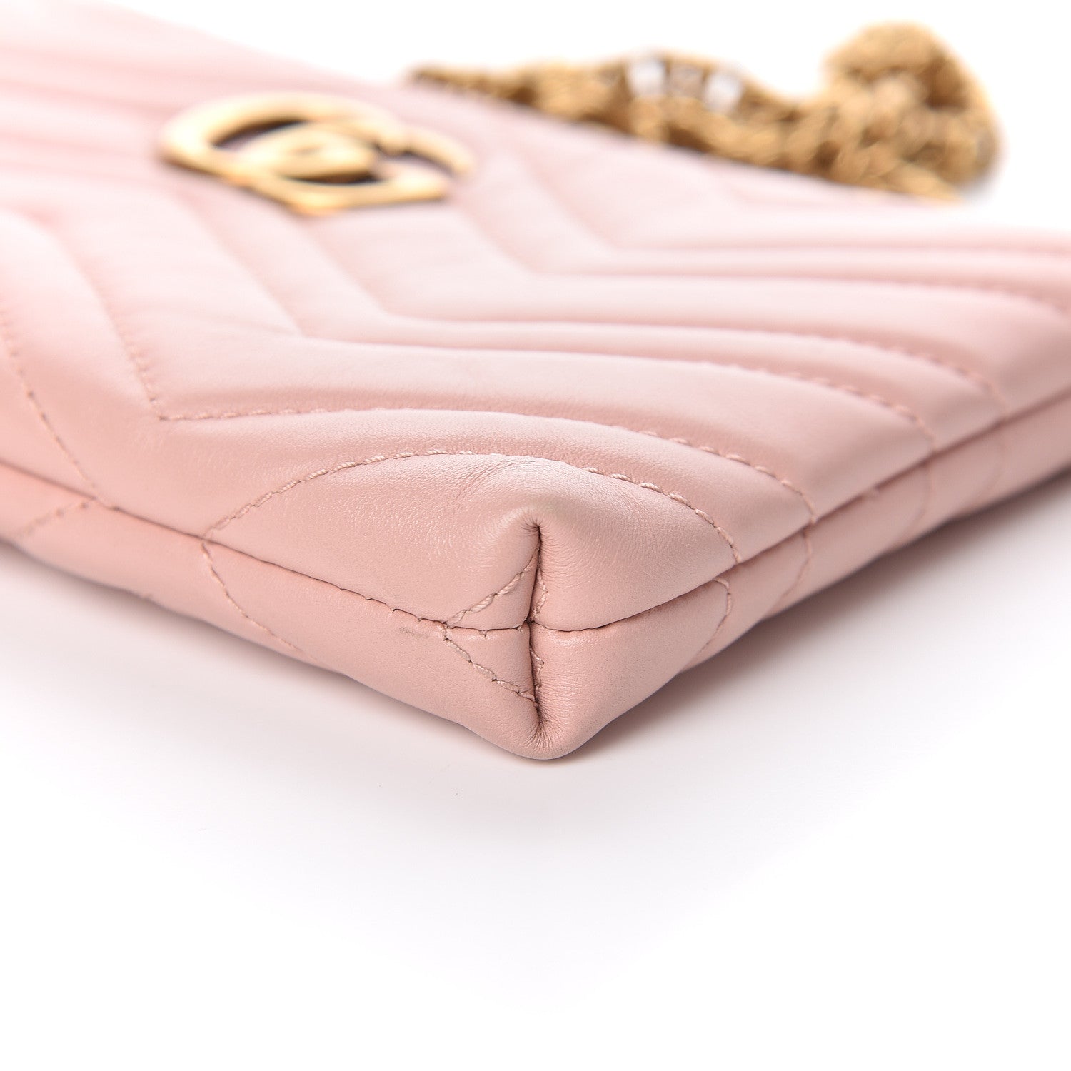 Gucci Calfskin Matelasse Mini GG Marmont Chain Bag Perfect Pink 12 of 19