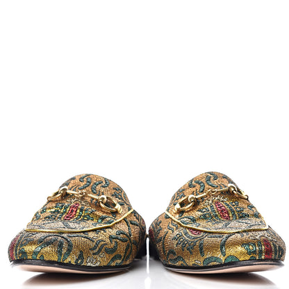 Gucci Iridescent Brocade Womens Princetown Slippers 36 Gold Multicolor 10 of 10