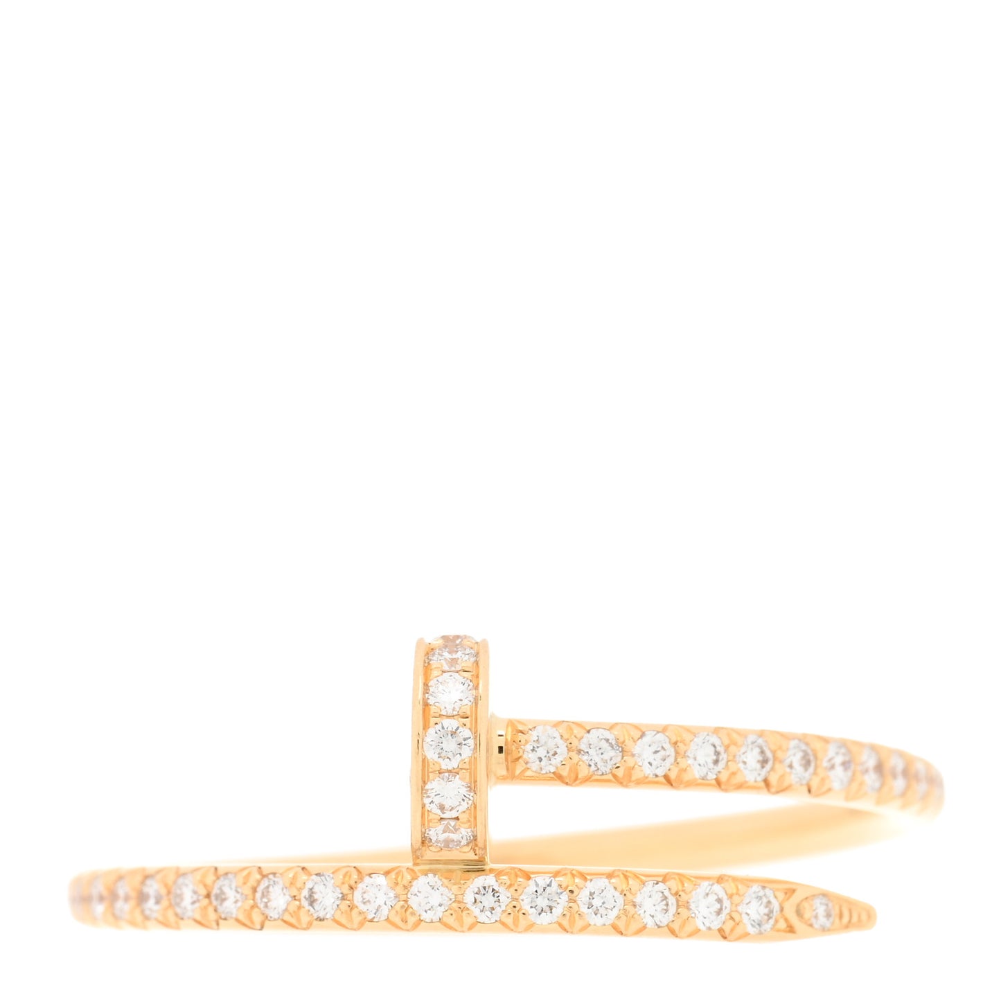 18K Yellow Gold Diamond Juste Un Clou Paved Ring 61 9.5