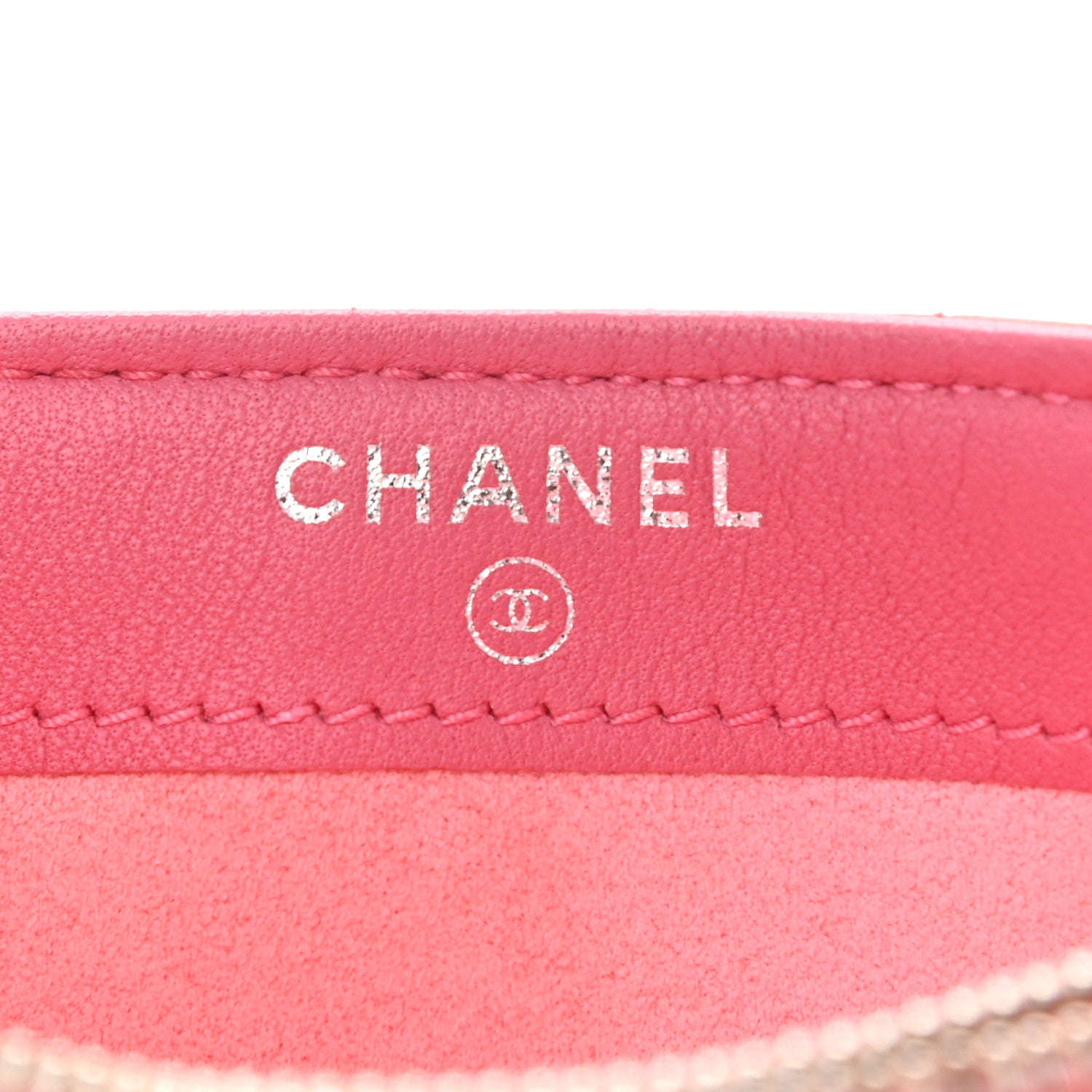 Chanel Lambskin Quilted Mini Phone Holder Clutch Red Pink 6 of 8