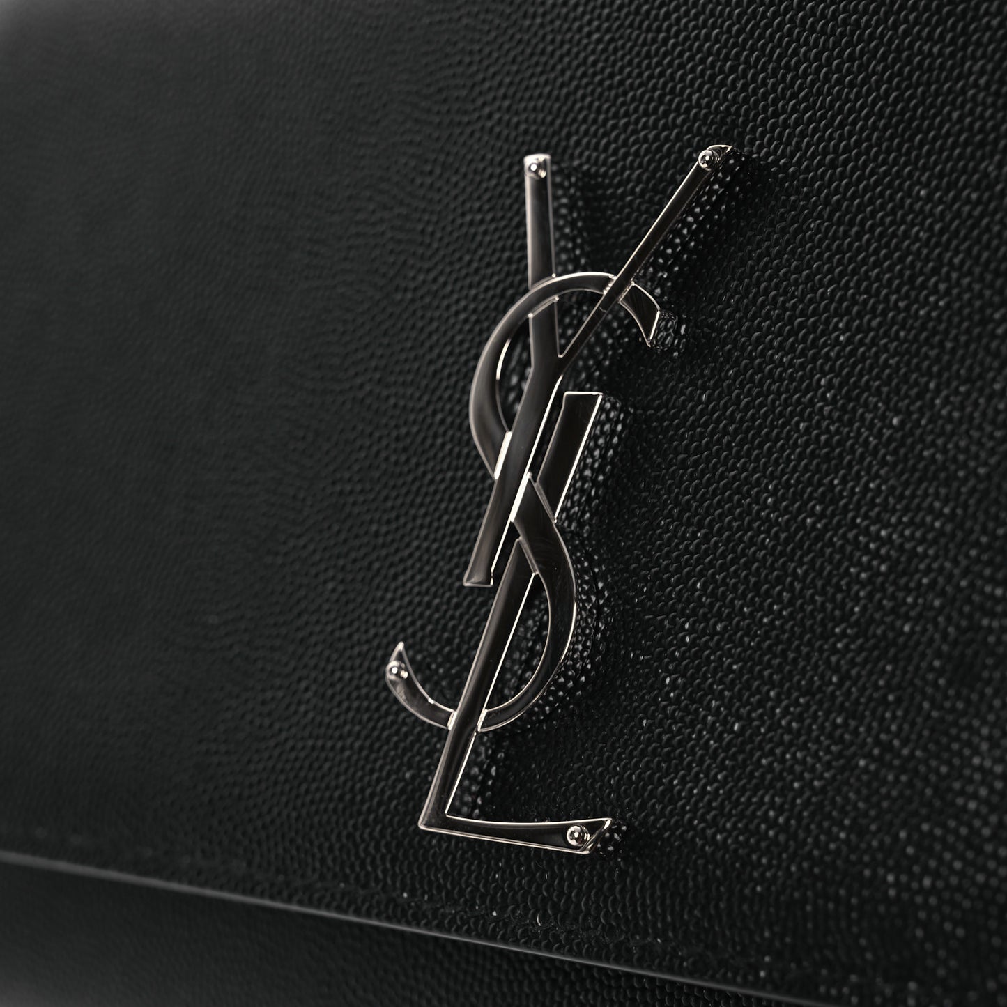 Grain De Poudre Medium Classic Monogram Kate Satchel Black