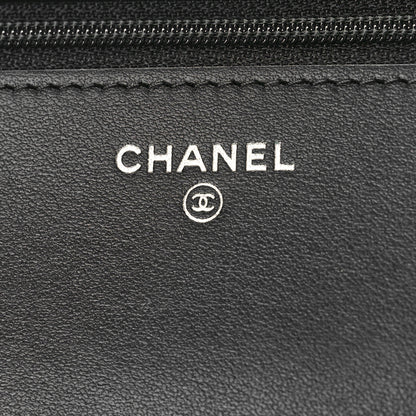 Chanel Sequin Wallet On Chain WOC Black Ecru White 6 of 10