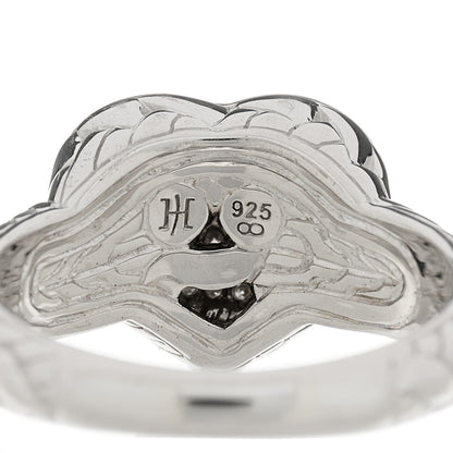 John Hardy Sterling Silver Diamond Kepang Pave Heart Ring 55 7.25 5 of 5