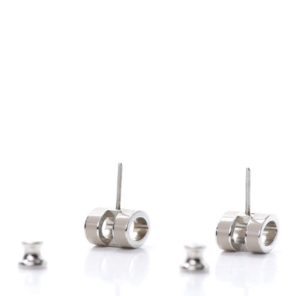 Hermes Palladium Lacquered Pop H Earrings Marron Glace 3 of 7