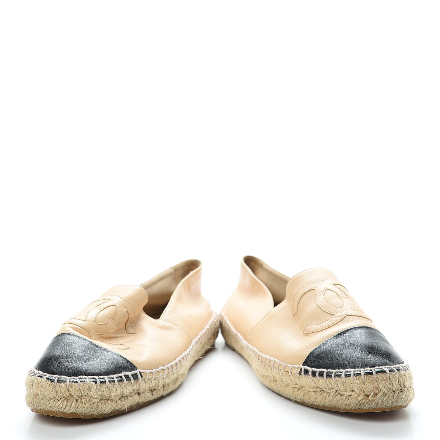 Lambskin CC Espadrilles 40 Beige Black
