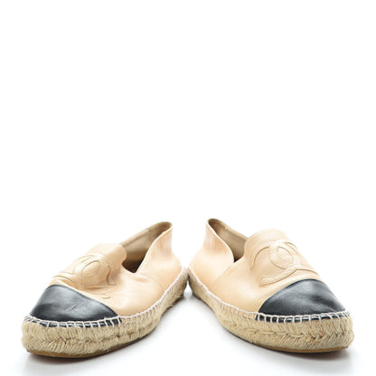 Chanel Lambskin CC Espadrilles 40 Beige Black 6 of 18