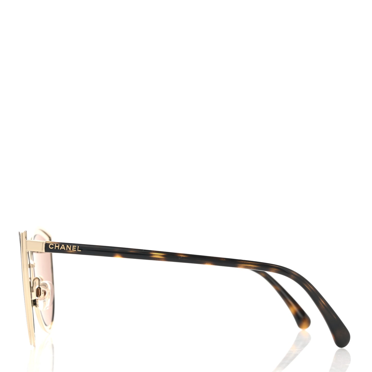 18K Gold Metal Cat Eye Sunglasses 4222 Gold