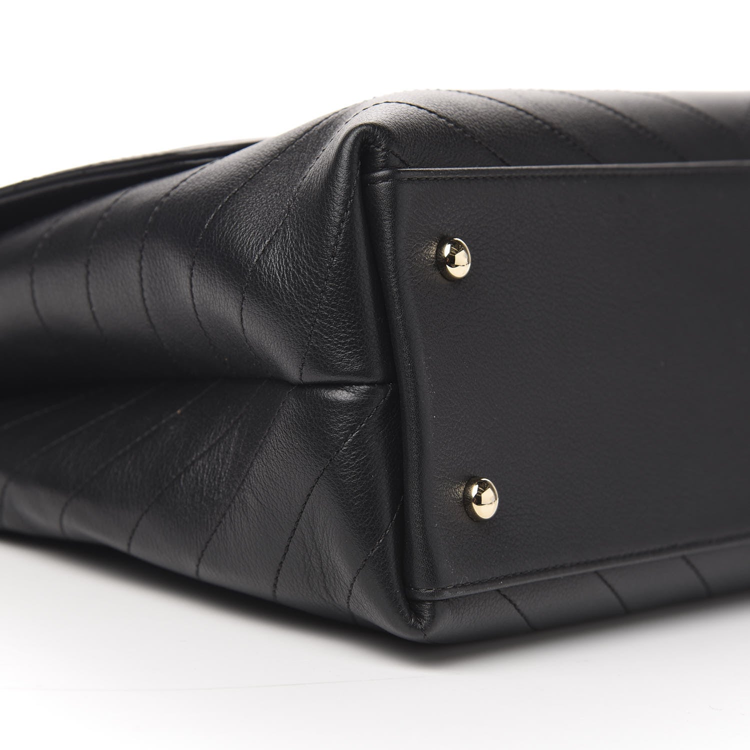 Chanel Grained Calfskin Chevron Stitched Medium Chic Top Handle Flap Black 8 of 11