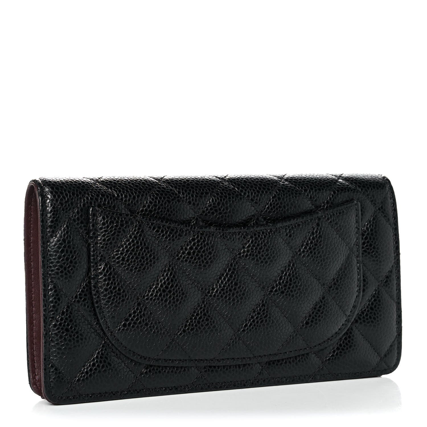 Chanel Caviar Quilted Yen Wallet Black 3 of 12