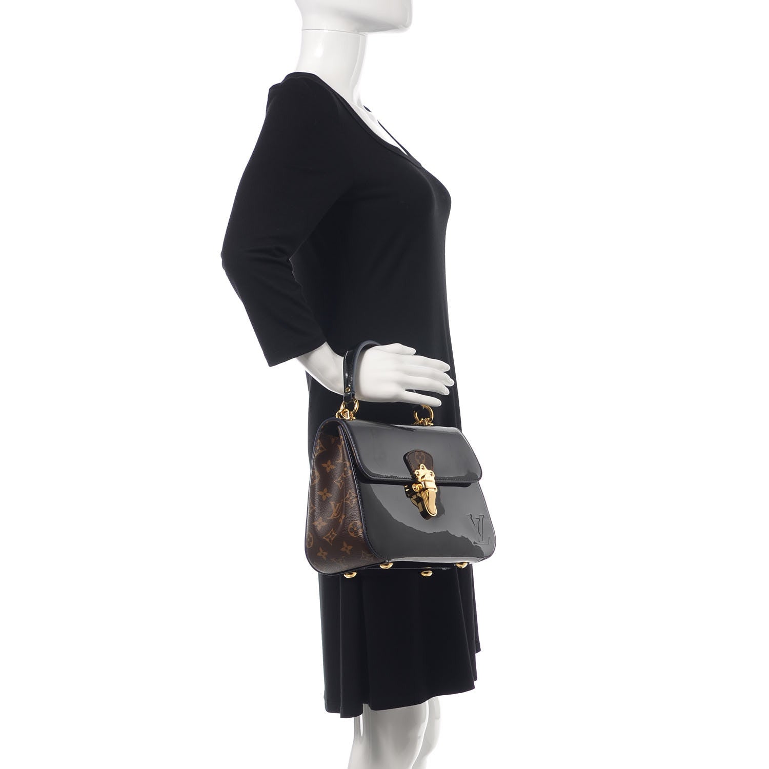 Louis Vuitton Patent Calfskin Monogram Cherrywood PM Black 2 of 9