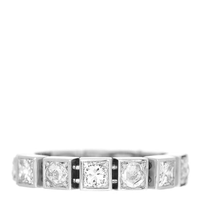 Tiffany 18K White Gold Diamond T Line Band Ring 52 6 1 of 5