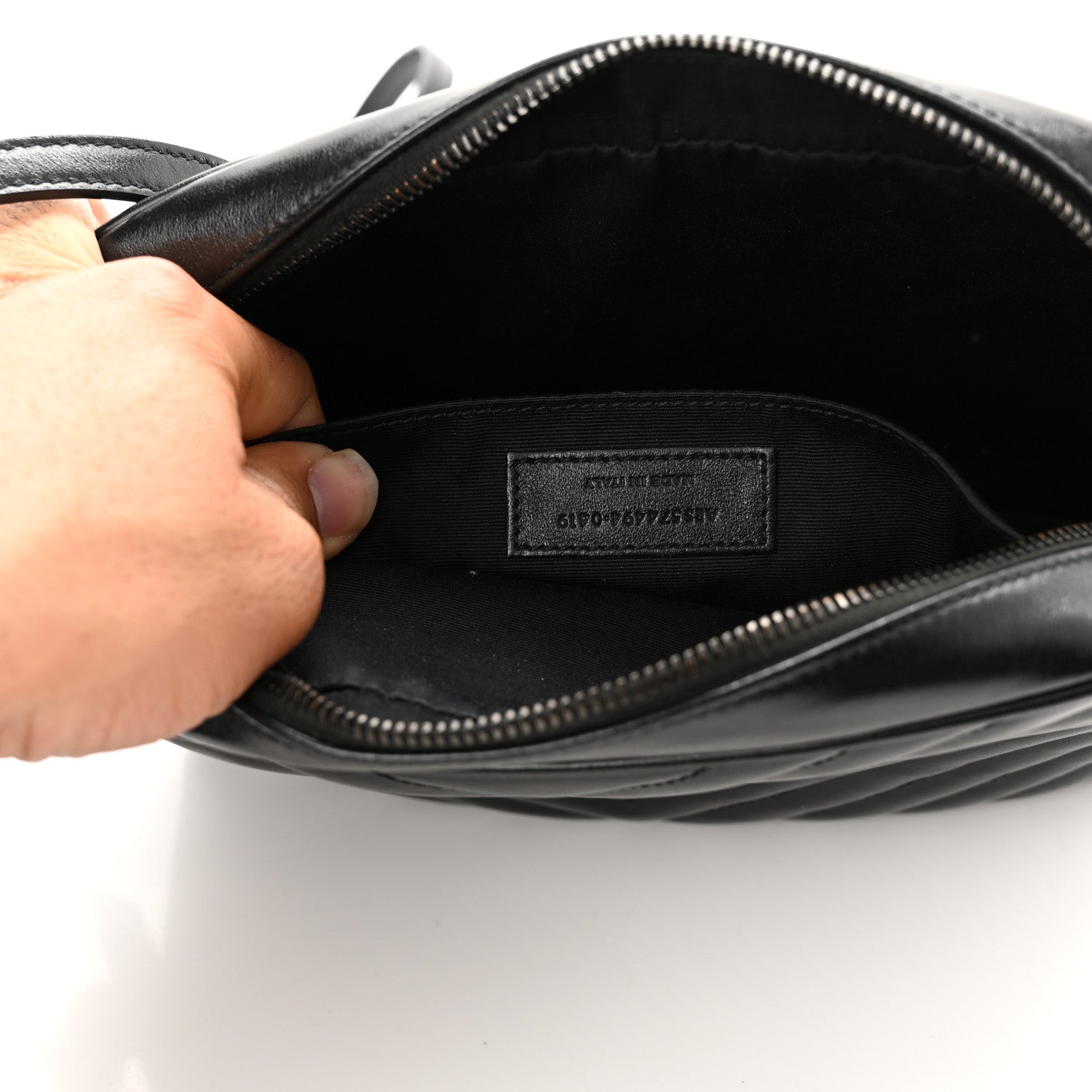 Saint Laurent Calfskin Matelasse Monogram Monochrome Lou Camera Bag Black 7 of 10