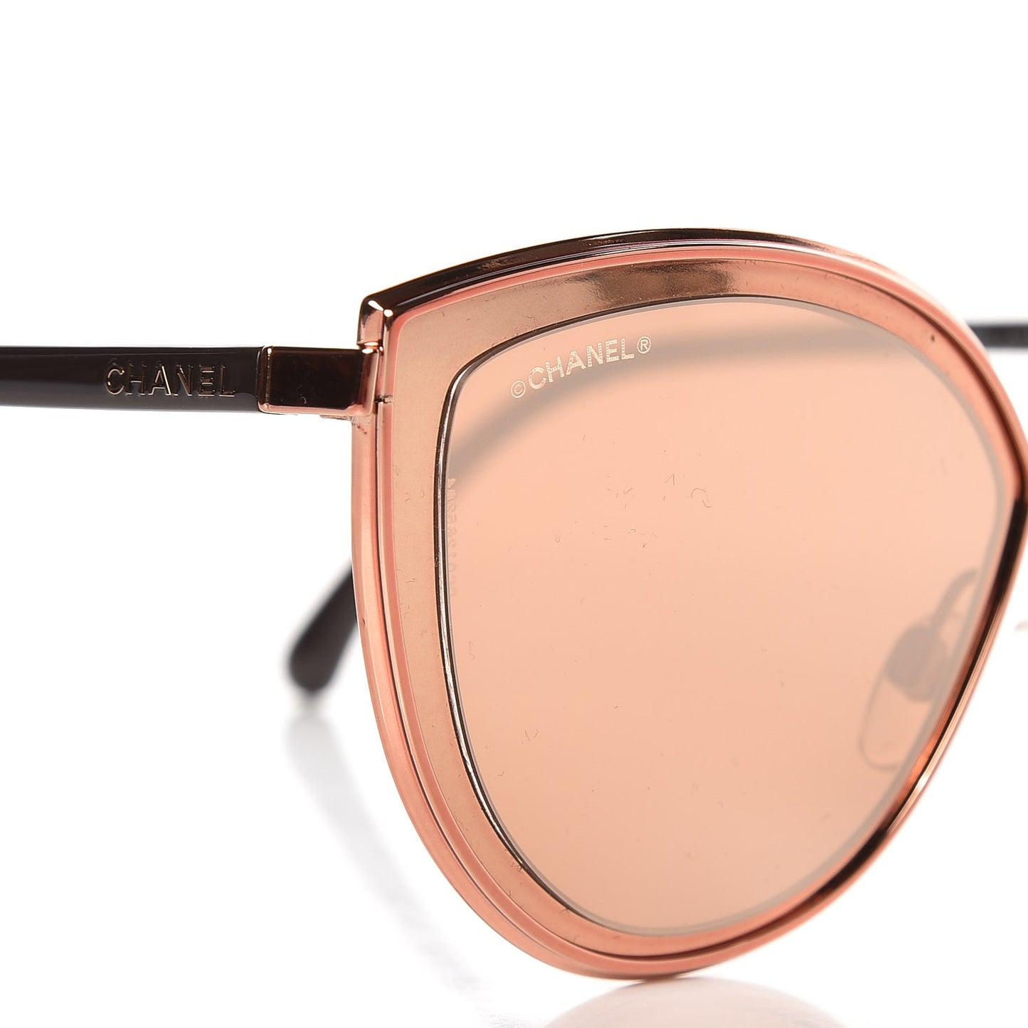 Metal Cat Eye Sunglasses 4222 Pink Gold