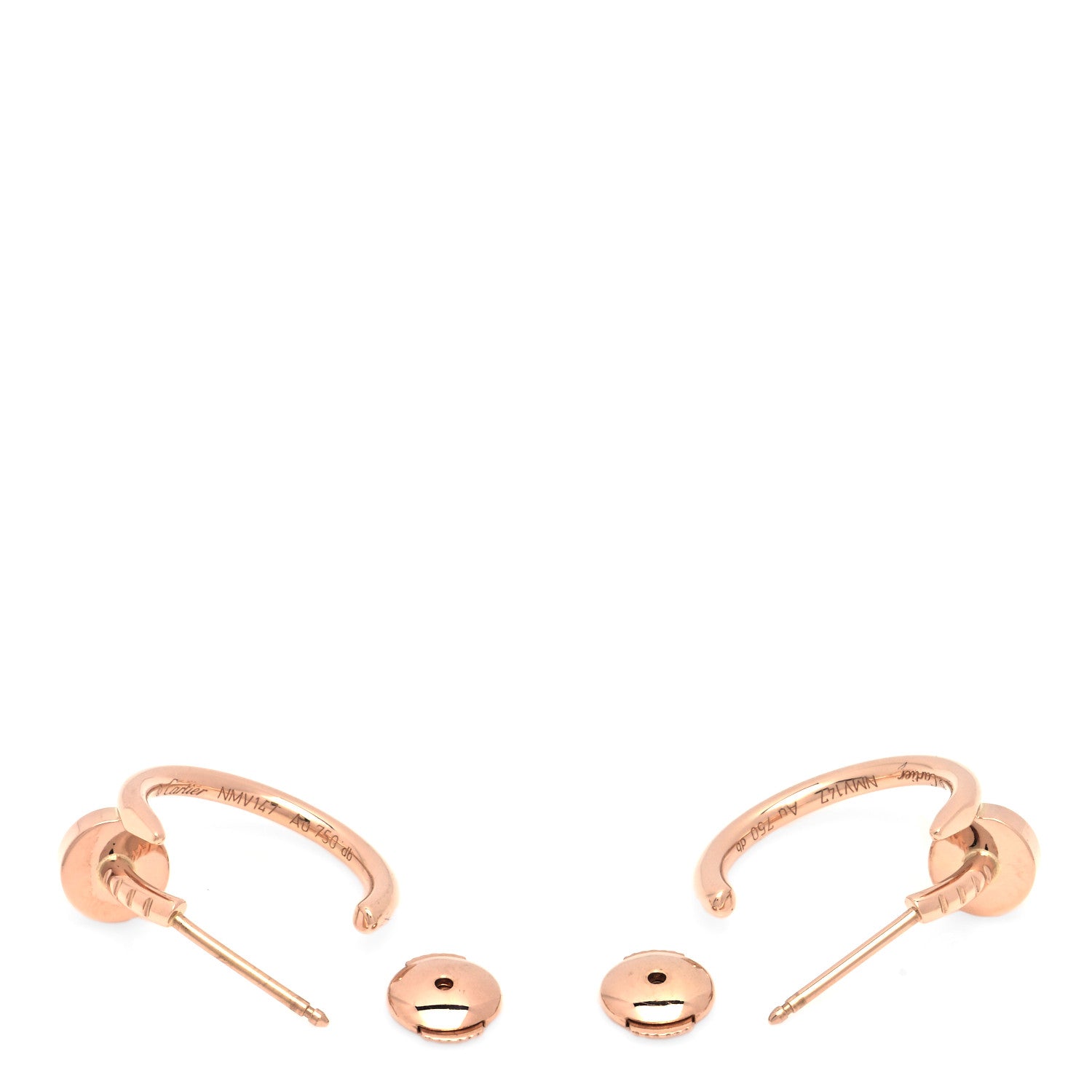 Cartier 18K Pink Gold Juste Un Clou Hoop Earrings 3 of 5