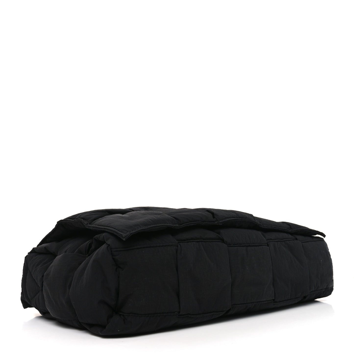 Nylon Intrecciato Padded Tech Maxi Cassette Bag Black