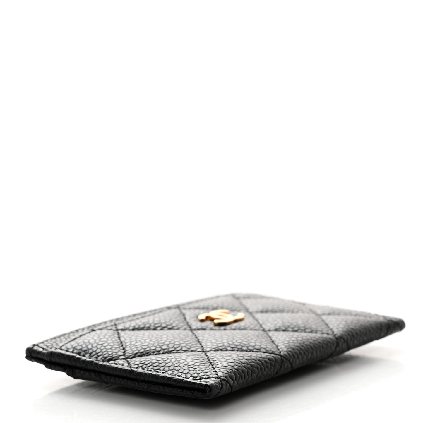 Caviar Quilted Card Holder Black