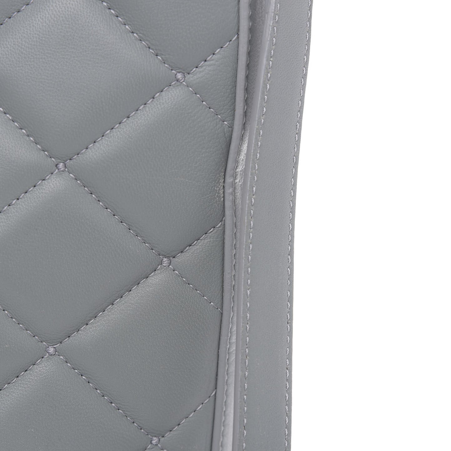 Lambskin Quilted Tote Grey