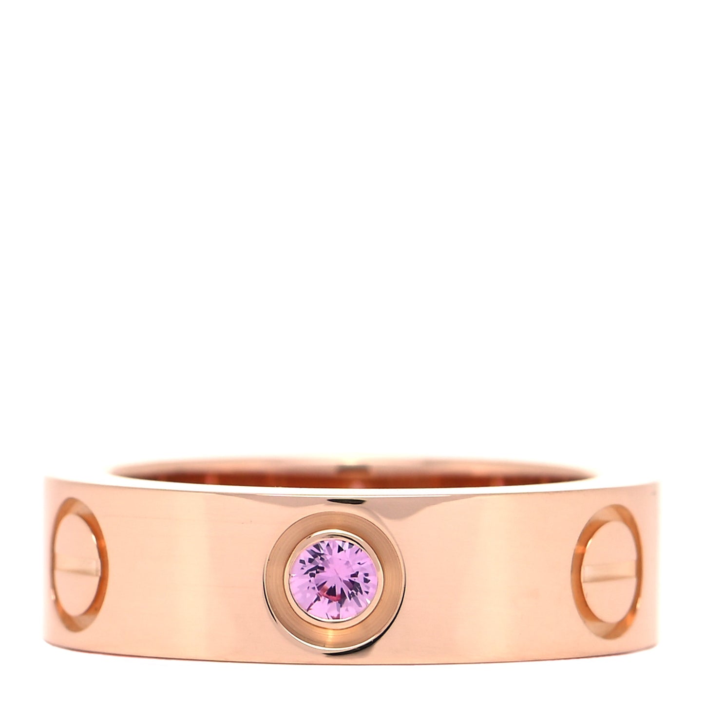 18K Pink Gold Pink Sapphire 5.5mm LOVE Ring 48 4.5