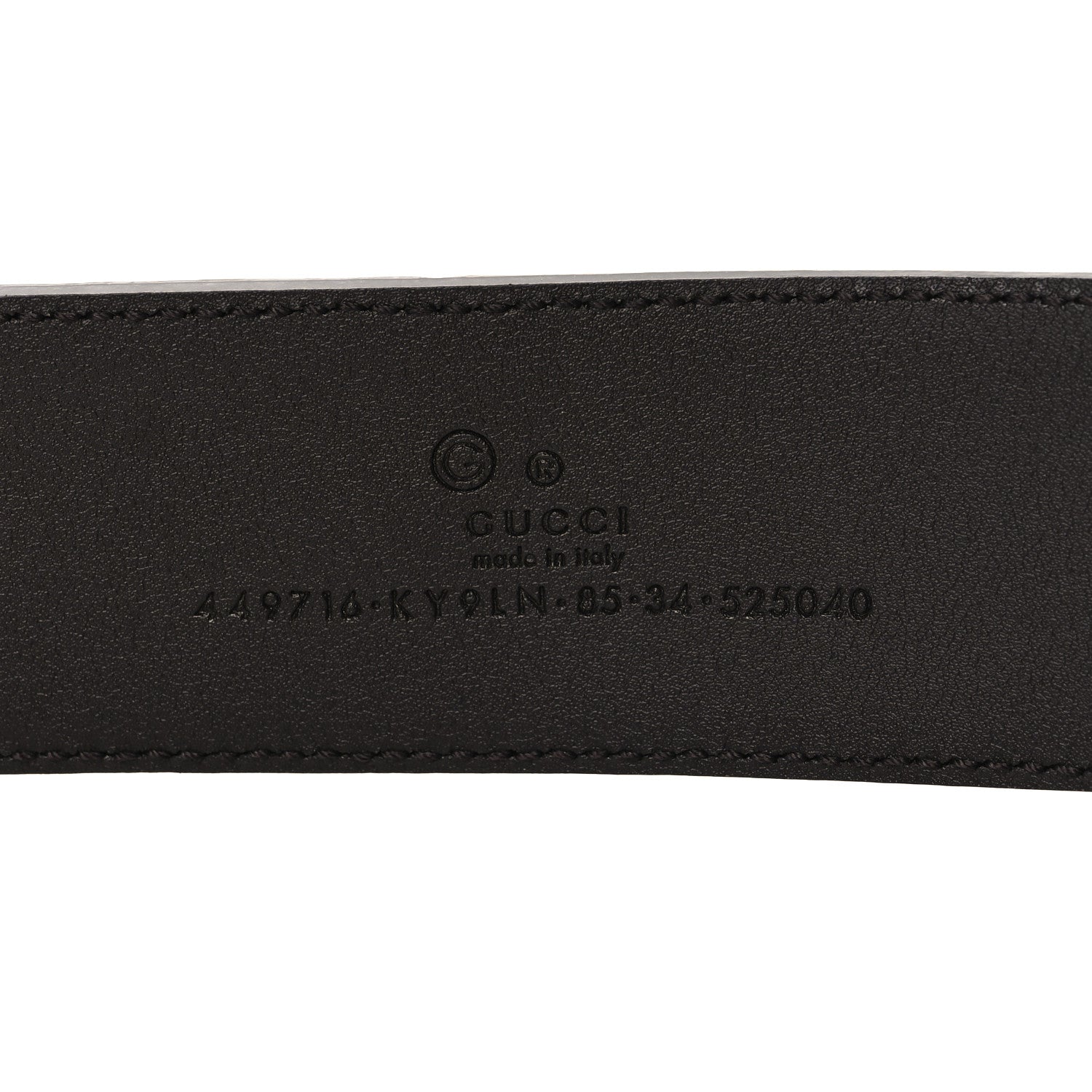 Gucci Monogram Dollar Calfskin 40mm Belt 85 34 Beige Ebony Testa Di Moro 5 of 5