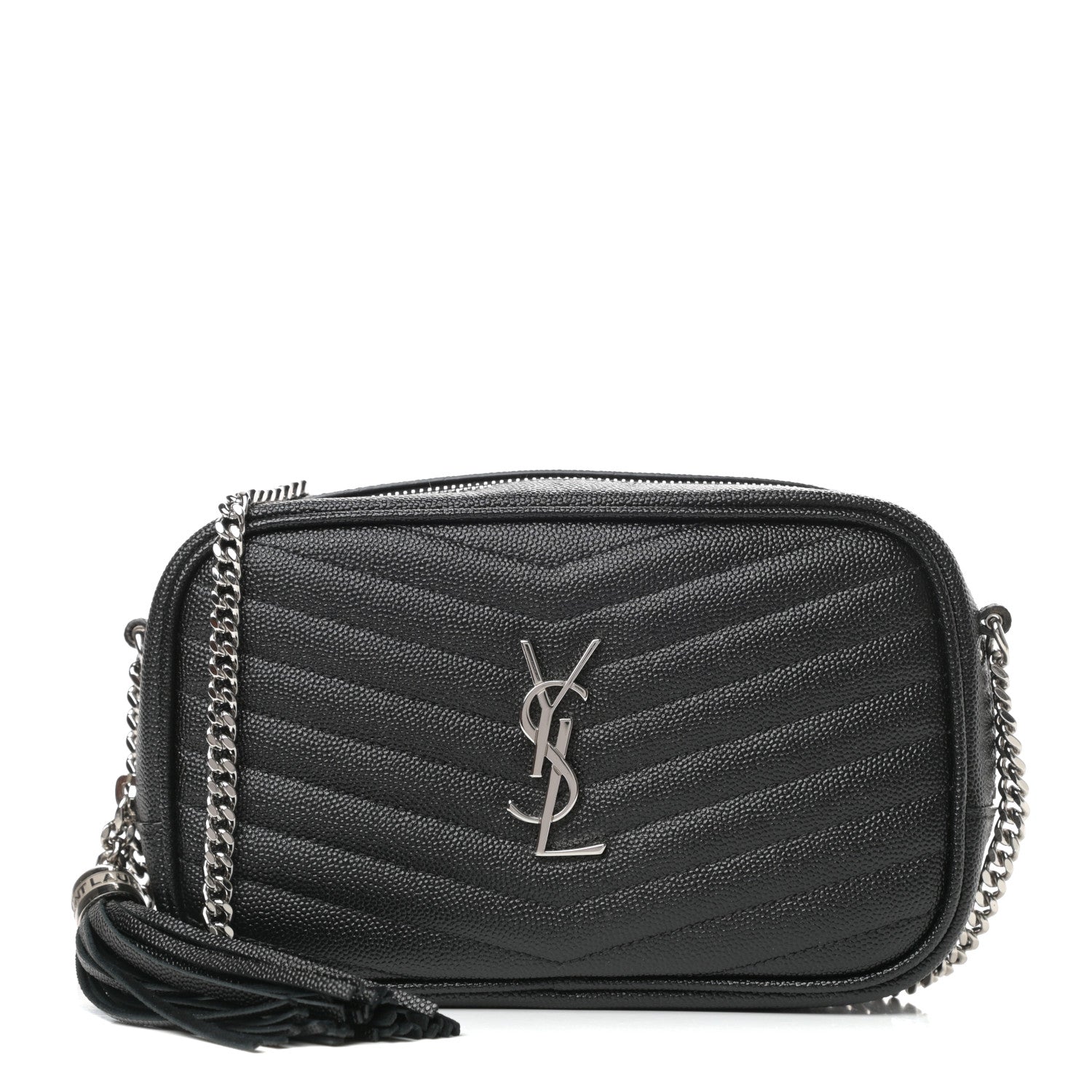 Saint Laurent Grain De Poudre Matelasse Monogram Mini Lou Camera Bag Black 1 of 11