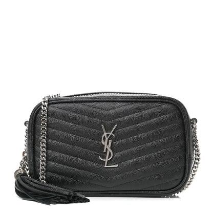 Saint Laurent Grain De Poudre Matelasse Monogram Mini Lou Camera Bag Black 1 of 11