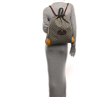 Gucci GG Supreme Monogram Neo Vintage Drawstring Backpack Beige New Acero Crop 2 of 10
