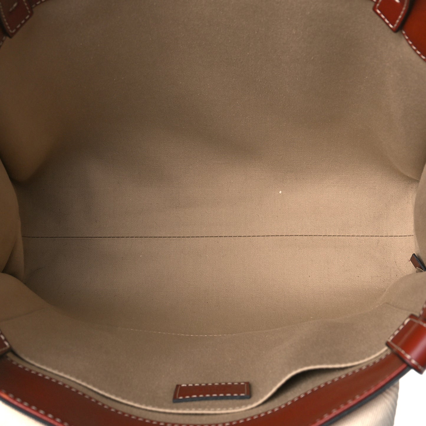 Calfskin Medium Woody Ribbon Tote Sepia Brown