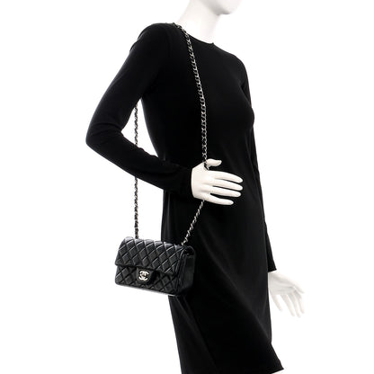 Chanel Lambskin Quilted Mini Rectangular Flap Black 2 of 7