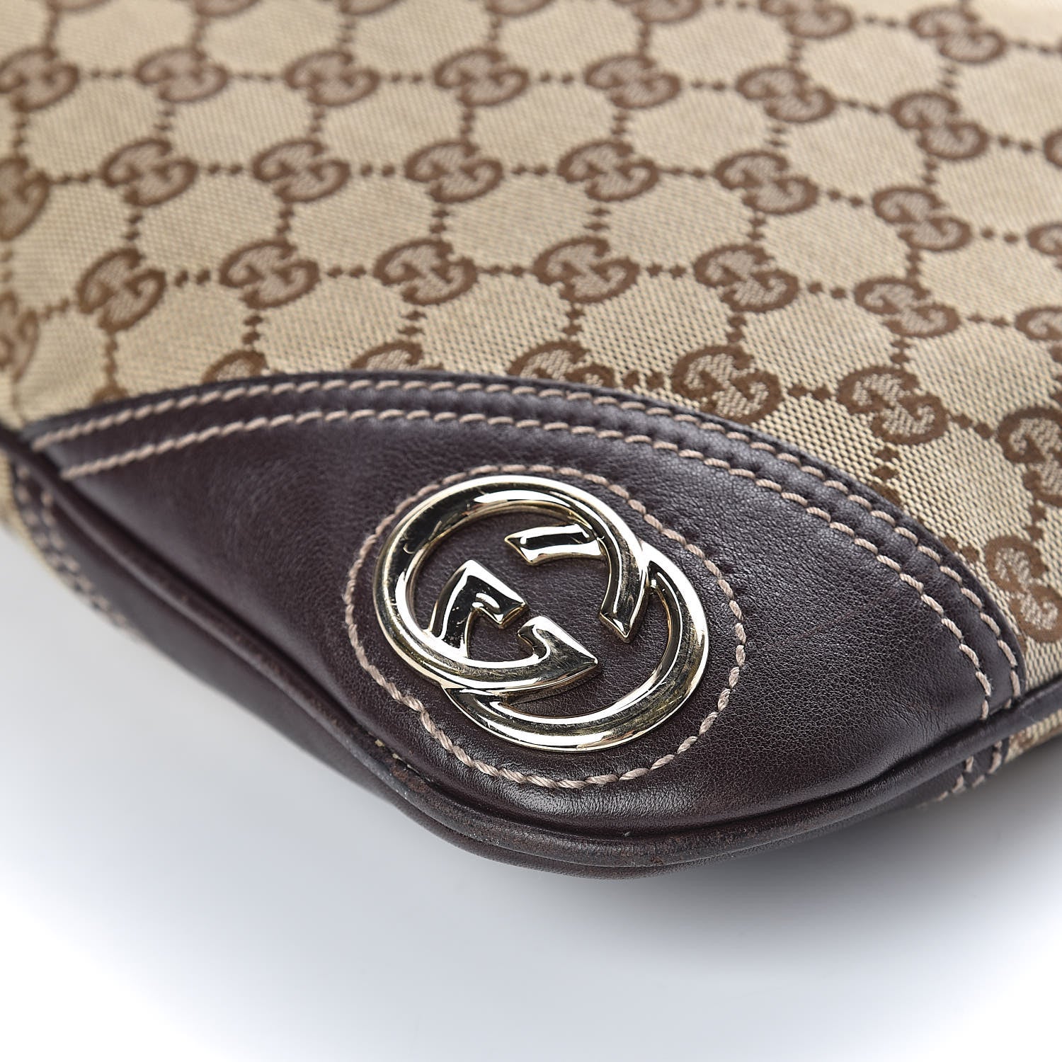 Gucci Monogram Medium New Britt Hobo Dark Brown 10 of 13