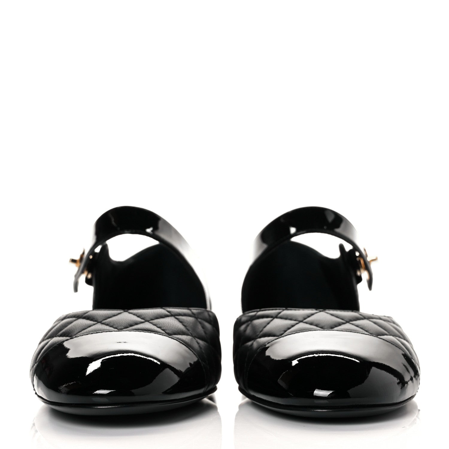 Chanel Patent Lambskin Quilted Cap Toe Ballerina Flats 39.5 Black 4 of 20