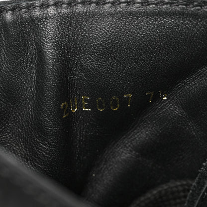 Prada Spazzolato Rois Re-Nylon Metal Triangle Logo Mens Monolith Pouch Pocket 60mm Combat Boots 7.5 Black 6 of 8