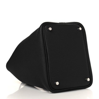 Hermes Taurillon Clemence Matte Alligator Picotin Lock Touch 18 PM Black 4 of 10