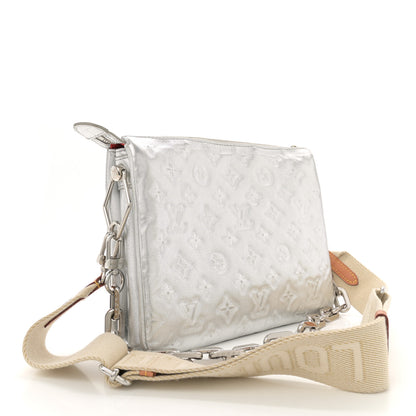Louis Vuitton Metallic Lambskin Embossed Monogram Coussin PM Silver 3 of 9