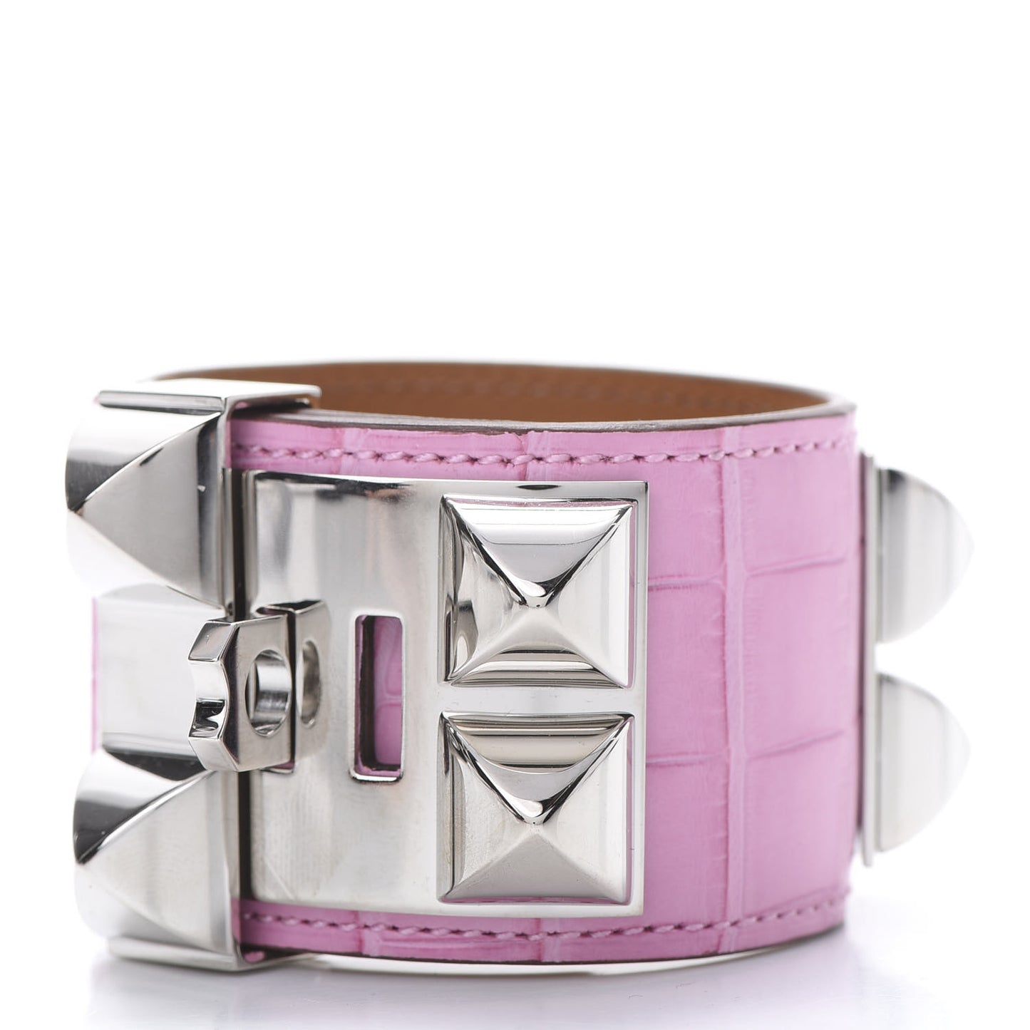 Matte Alligator Collier De Chien CDC Bracelet T2 5P Pink