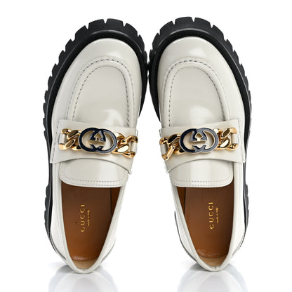 Gucci Cordovan Lux Womens Jeanne Platform Lug Sole 30/45mm Loafers 39.5 White 2 of 10