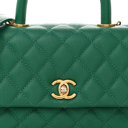 Chanel Caviar Quilted Mini Coco Handle Flap Green 8 of 13