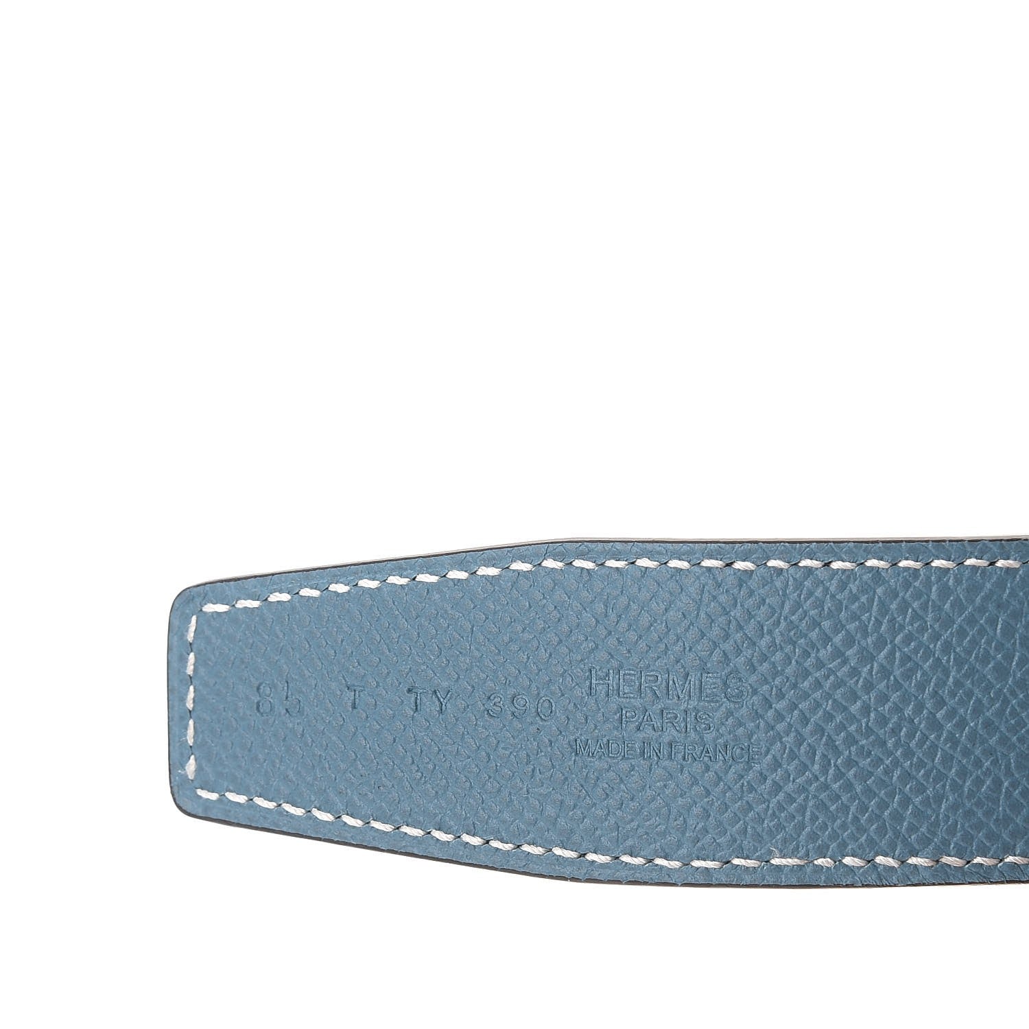 Hermes Swift Epsom 32mm H Belt Strap 85 Black Blue Jean 3 of 7