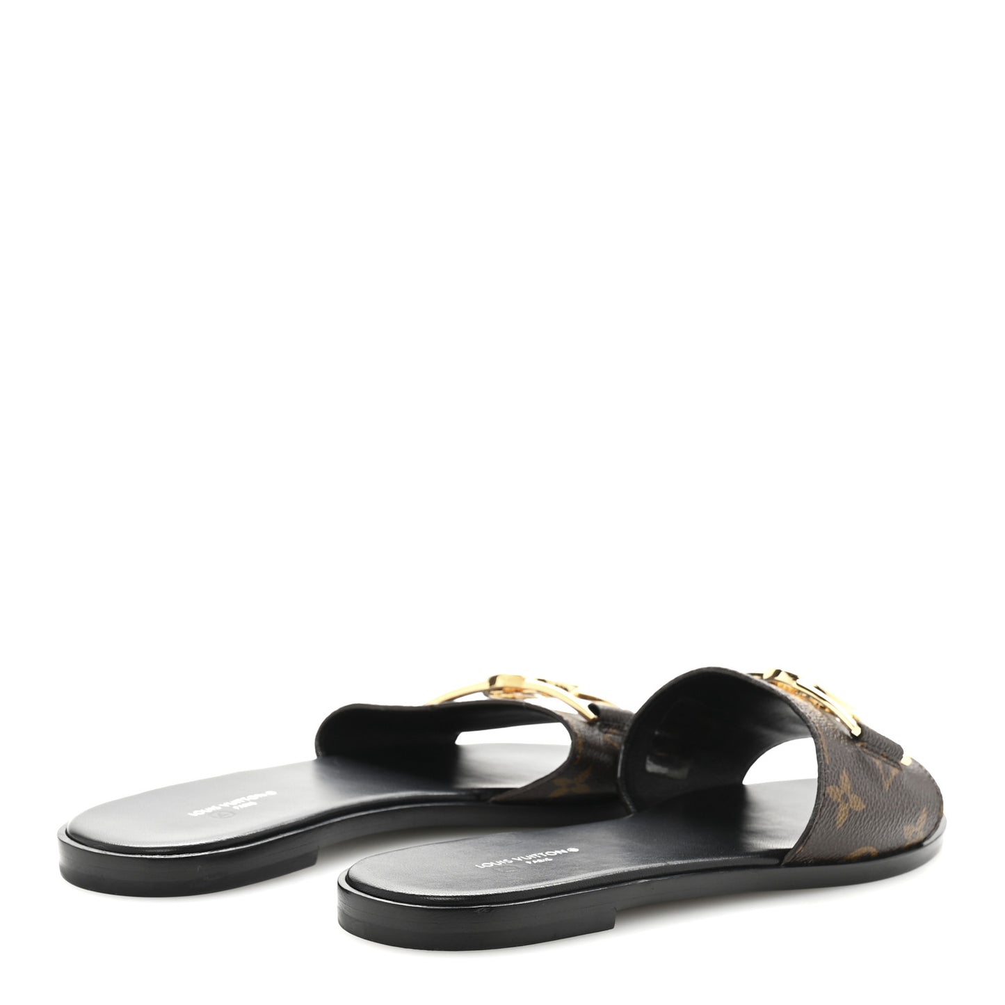 Patent Monogram Lock It Flat Mules 38