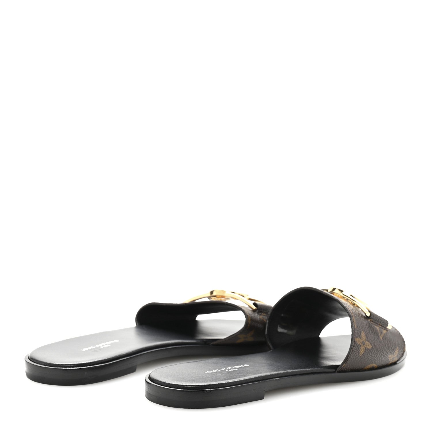 Louis Vuitton Patent Monogram Lock It Flat Mules 38 5 of 10
