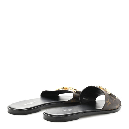 Louis Vuitton Patent Monogram Lock It Flat Mules 38 5 of 10